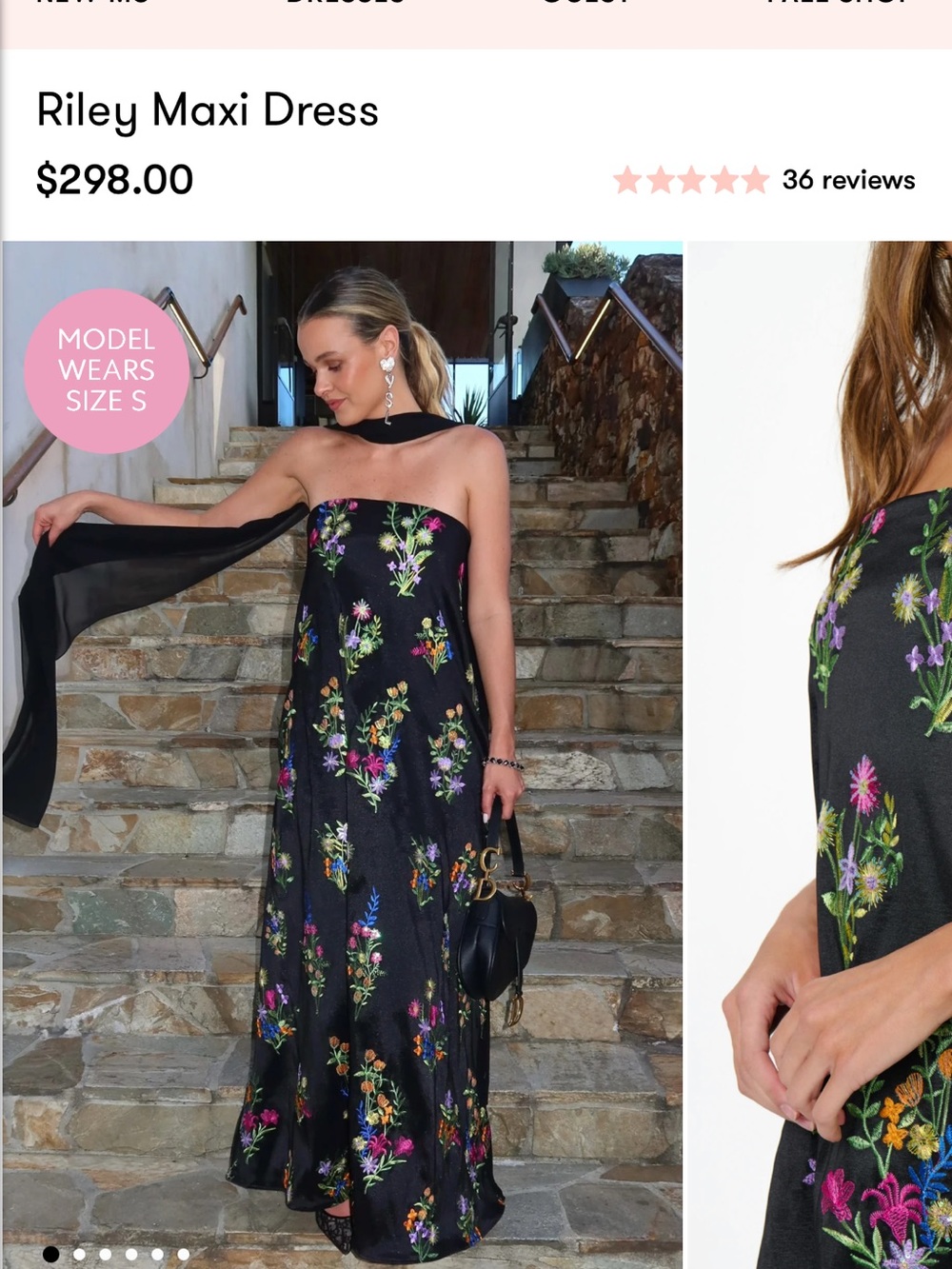 Riley Maxi Dress — Black Floral
